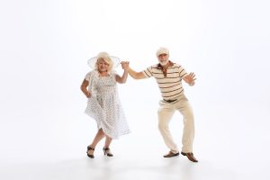 seniors dance together at a sock hop