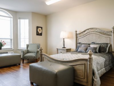 Luxury bedroom at The Hamptons at Meadows Place