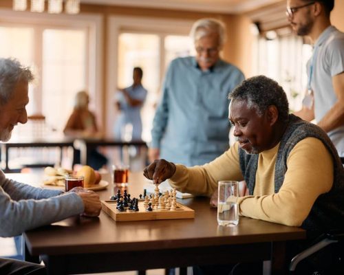 older adults playing chess older adults playing chess