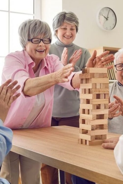 seniors playing janga seniors playing janga
